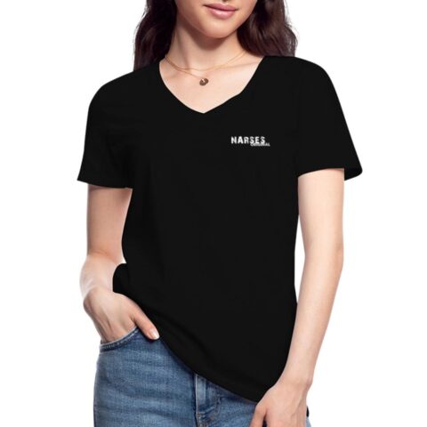 narses original schriftzug klassisches frauen t shirt mit v ausschnitt 10