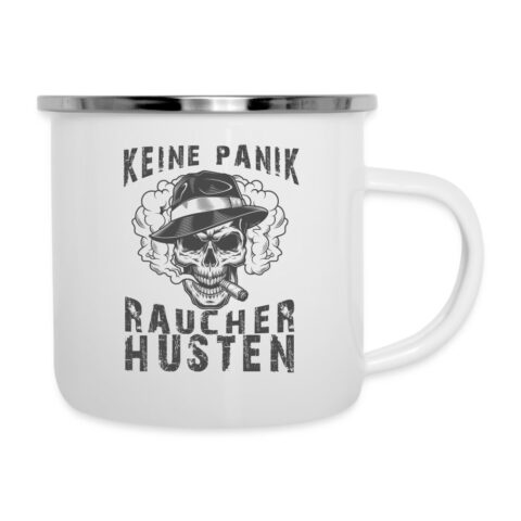 keine panik raucher husten emaille tasse