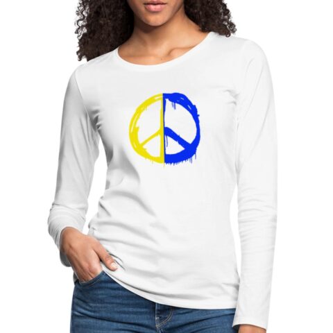 peace in ukraine frauen premium langarmshirt