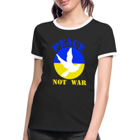 peace not war frauen kontrast t shirt 11