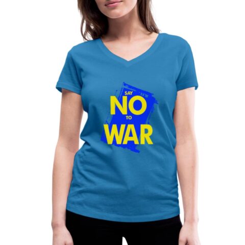 say no to war in ukraine frauen bio t shirt mit v ausschnitt von stanley stella 5