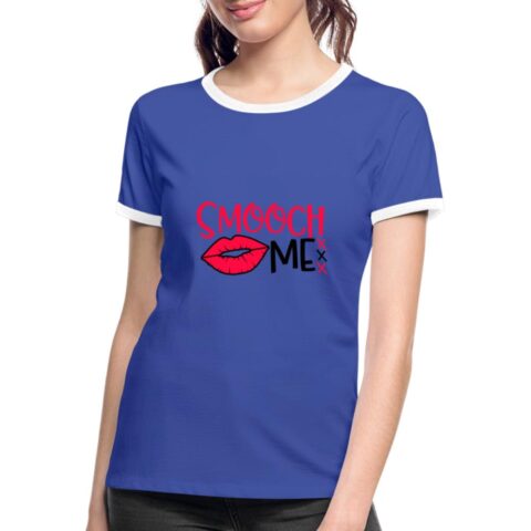 smooch me frauen kontrast t shirt 1