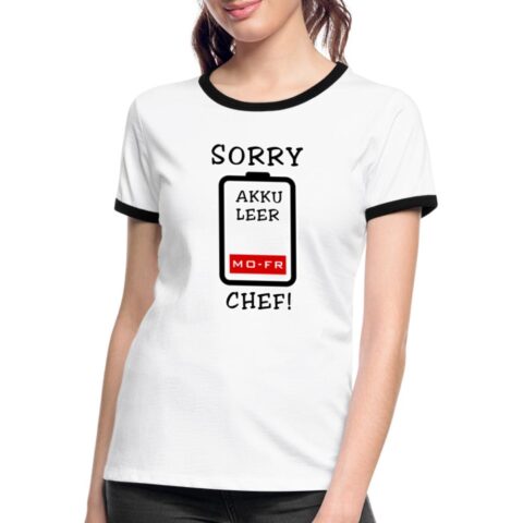 sorry chef akku leer frauen kontrast t shirt 3