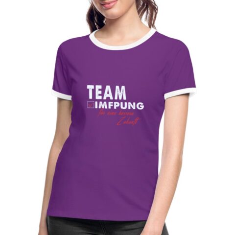 team impfung frauen kontrast t shirt 5