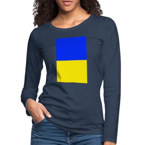 ukraine flag dein text frauen premium langarmshirt 6