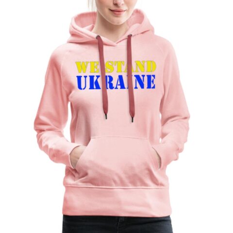 we stand ukraine frauen premium hoodie 10