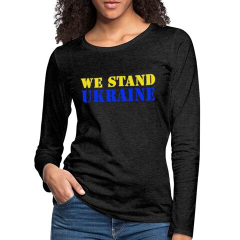 we stand ukraine frauen premium langarmshirt 2