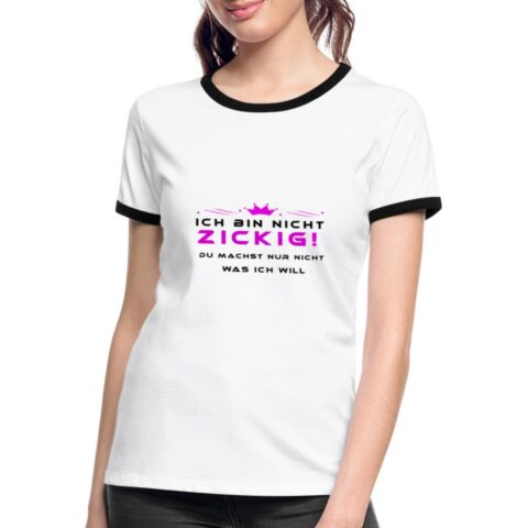 zickig frauen kontrast t shirt