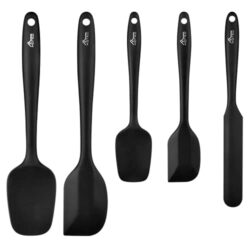 HOTEC Silikon Spatel Set in schwarz für Küche