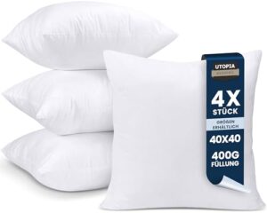 Utopia Bedding Kissenfüllung Set 40x40 cm in Weiß
