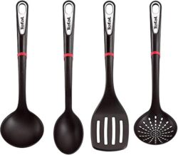Tefal Ingenio K206S4 Küchenhelfer-Set in Schwarz/Silber/Rot