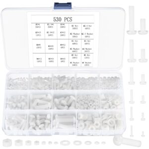 530 Stk Nylon Kunststoff Schrauben und Muttern Set