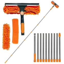 Kikcrrou 4,5M Fensterwischer Set mit Teleskopstange