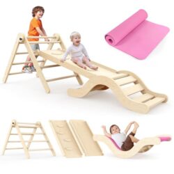 Montessori Indoor Spielset mit Klettergerüst und Rutsche