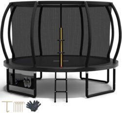Devoko Trampolin Outdoor mit Sicherheitsnetz im Garten