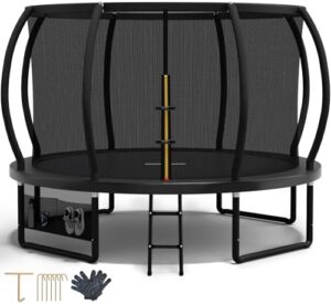 Devoko Trampolin Outdoor mit Sicherheitsnetz im Garten