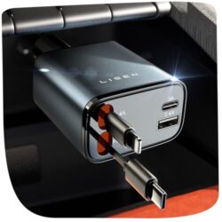 LISEN Zigarettenanzünder USB C Ladegerät im Auto
