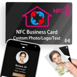 Individuelle digitale NFC-Visitenkarten mit QR-Code und Logo