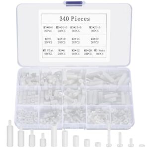 340 Stk M3 Nylon Schrauben Set mit Unterlegscheiben