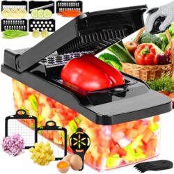 Gemüseschneider Mandoline in Schwarz für einfaches Schneiden von Gemüse