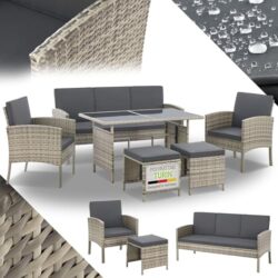 Juskys Polyrattan Gartenmöbel Sitzgruppe Turin im Freien