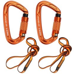 Zwei UIAA-zertifizierte Kletterkarabiner und Nylonseile