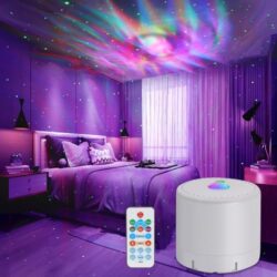 Galaxy Projektor mit leuchtenden Sternen im Schlafzimmer