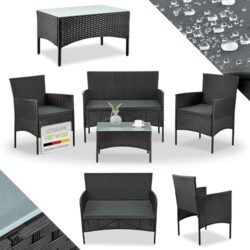 Juskys Polyrattan Sitzgruppe Fort Myers für Garten und Balkon