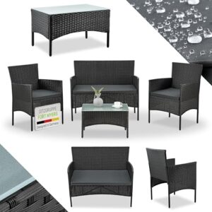 Juskys Polyrattan Sitzgruppe Fort Myers für Garten und Balkon