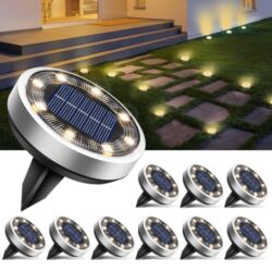 btfarm Solar Bodenleuchten im Garten bei Nacht