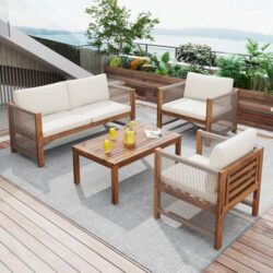 Laxnb Gartenmöbel Set in Beige für den Außenbereich