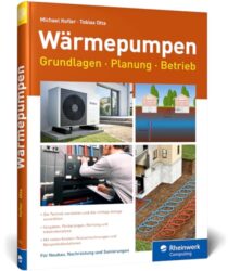 Wärmepumpe im Betrieb mit Grafiken zu Effizienz