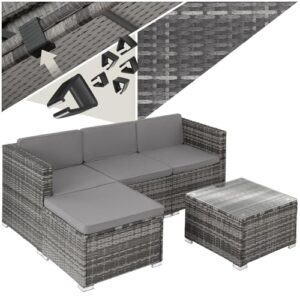 tectake Poly Rattan Lounge Set im Garten