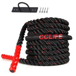 CCLIFE Battle Ropes Schlachtseil in schwarz-rot