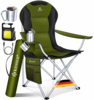 Verschiedene Modelle von Angelstühlen für komfortables Angeln.
