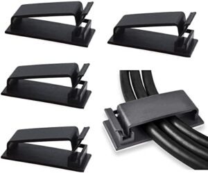 Kabel-Clips zur Organisation von Kabeln auf einem Schreibtisch
