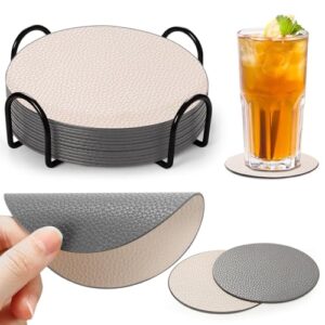 Verschiedene Glasuntersetzer aus Keramik, Silikon und Kork