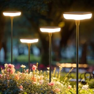 Solar Gartenleuchten im Außenbereich zur dekorativen Beleuchtung.