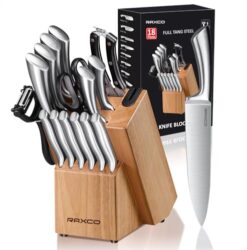 15-teiliges Kochmesser-Set mit Block und Schärfer