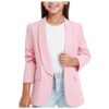 Generisch Mädchen Blazer Anzug Langarm Einfarbig Casual BlazerArbeit Büro Open Front Jacke Anzug Frühling Herbst Kinder Formale Offene Mädchen Blazer Anzugjacke für Kinder 3-14 Jahre