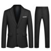 Autsel Anzug Herren 2 Teilig Slim Fit Anzüge Business Herrenanzug Hochzeit 2-Teilig Sakko Hose Formal Dinner Suit Schwarz XXL
