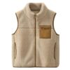 ANIMQUE Kleinkind Polar Fleece Gilet Verdicken Jungen Mädchen Kinder Ärmellos Stehkragen Schwirren Jacke Eltern-Kind Oberteile Farbblockiert Taschen Oberbekleidung, Khaki 110